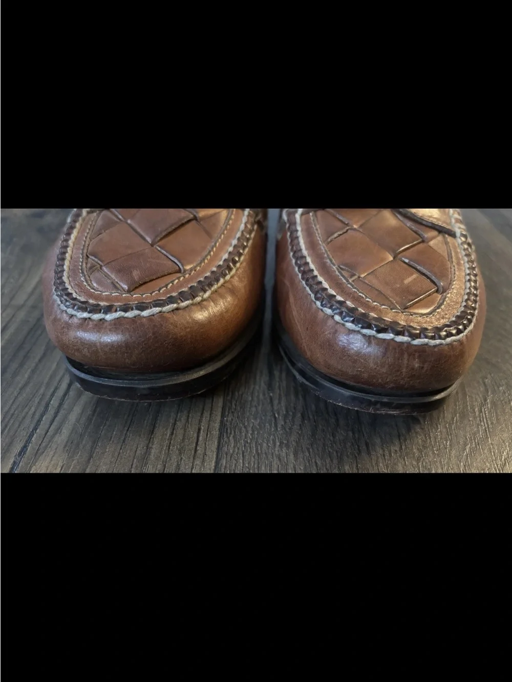 Johnston & Murphy Men’s Classic Brown Basket Weave Leather Penny Loafers Sz 8 D
